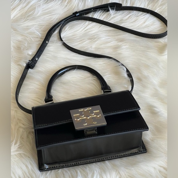 💰SOLD - 148865 - Tory Burch T Monogram Bon Bon Spazzolato Mini Top-handle Bag - Picture 6 of 13